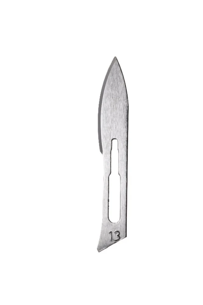 Scalpel-blade no.13, single packed,sterile, carbon steel, for handle no. 3