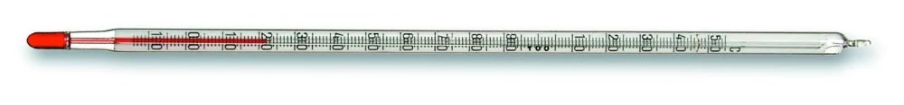 Chem. thermometer -150°C, red / blue alcohol filling, -10°C up to +150°C