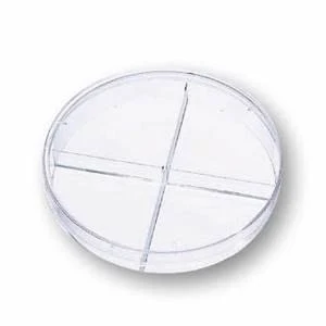 Petri dishes, 4-part, PS, with vents, 90 x 14,5 mm, machine sterile packed