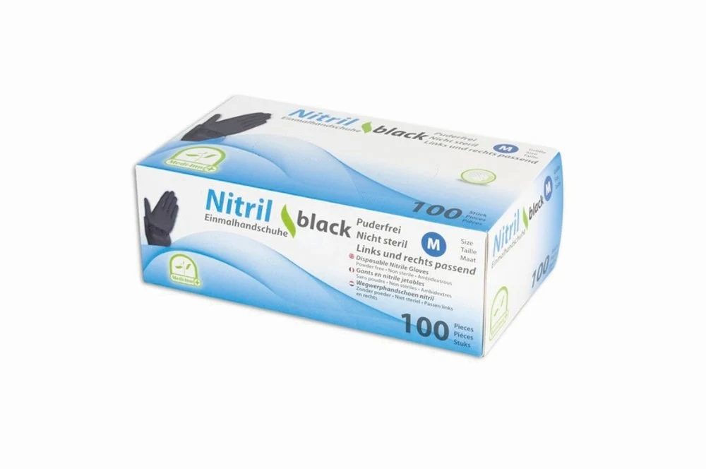 Nitrile examination gloves, black, size XL, 1130479