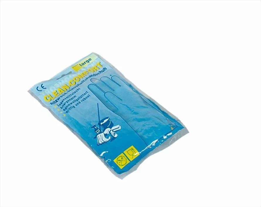 Household gloves, latex, blue, size L