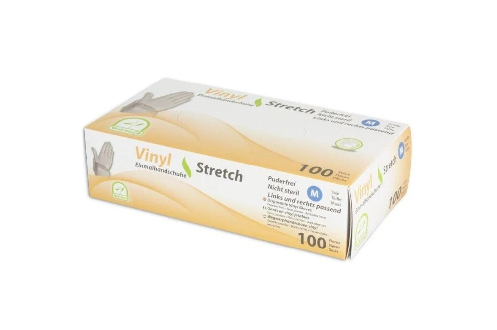 Vinyl gloves stretch size M, powderfree, grammage 5g