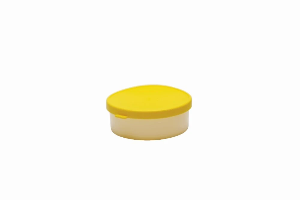 Container for sputum cup, 24 ml, SD/LD-PE, with yellow screw cap (LDPE), temperature range -10° to +60°C