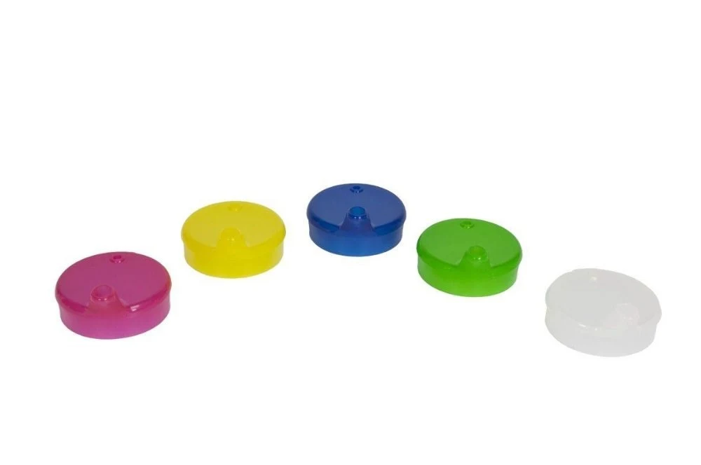 Caps for drinking cups, yellow, 8 x 4 mm