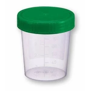 Urine cups with screw cap, green, Urine cup 120 ml