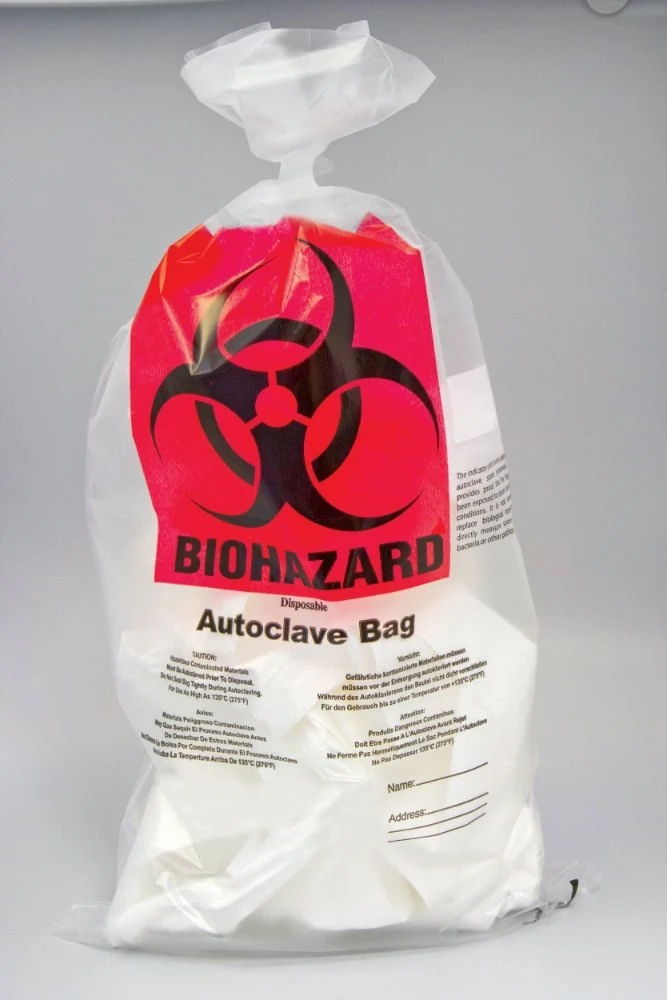 Waste bags with BIOHAZARD-symbol, 70 x 110 cm, approx. 72 L, 1131714
