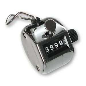 Hand tally counter, counting range 0 – 9,999