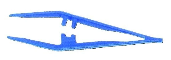 Forceps, PS, blue, anatomical, 8.4 cm, non-sterile, good grip, high flexibility
