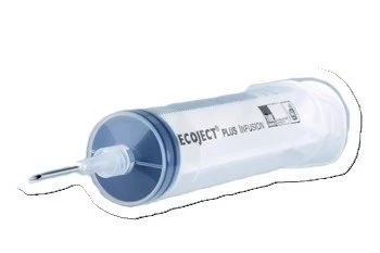 Pump syringe 50/60 ml, Infuject, with sealing plug, without needle, transparent, 3-part