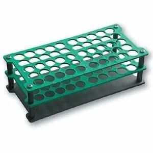 Test tube racks WHITE, Ø 12 mm, 50 holes, plastic, 235x110x75mm, stackable, alphanumeric description