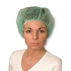 Bouffant cap, green, non woven air permeable, diam. 53cm, 16g/m²