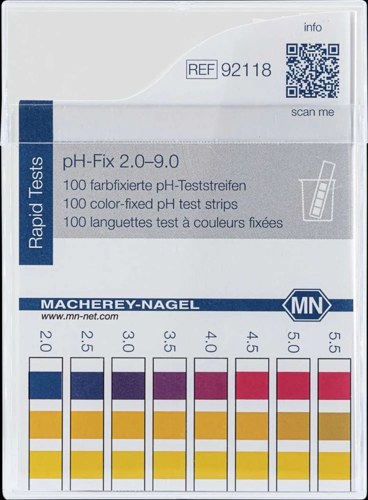 PH test strips, pH Fix 2.0-9.0, fixed indicator