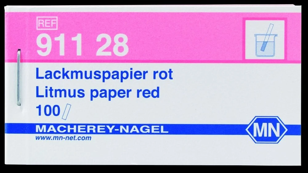 Litmus paper, rot, red