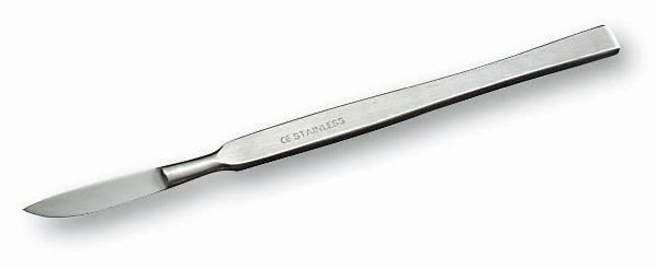 Scalpell, metal-handle, bowed, 35 mm, without CE