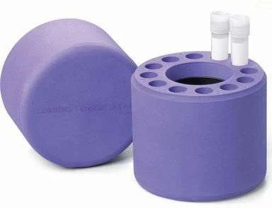 Cryo cooling containers for 15 cryo vials 5 ml, purple, numbered for simple identification