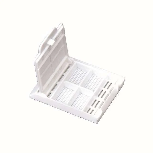Embedding cassette, PUNCTURE BIOPSY, 45° angle marking area with fine square holes, 2000300