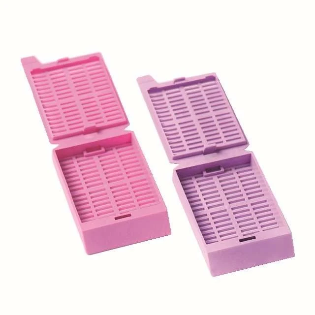 Embedding cassette, 45° angle marking area, strip holes, with fixed lid, 2000302
