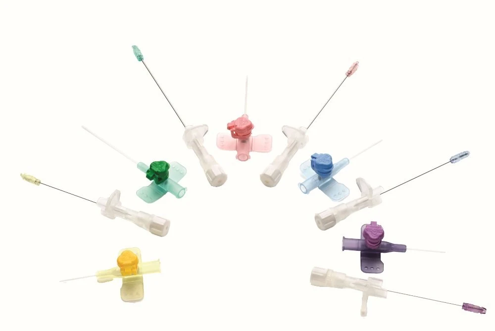 Safety intravenous indwelling cannula (FEP) catheter 45 mm, flow rate 275–351 ml/min, stainless steel, 14 G