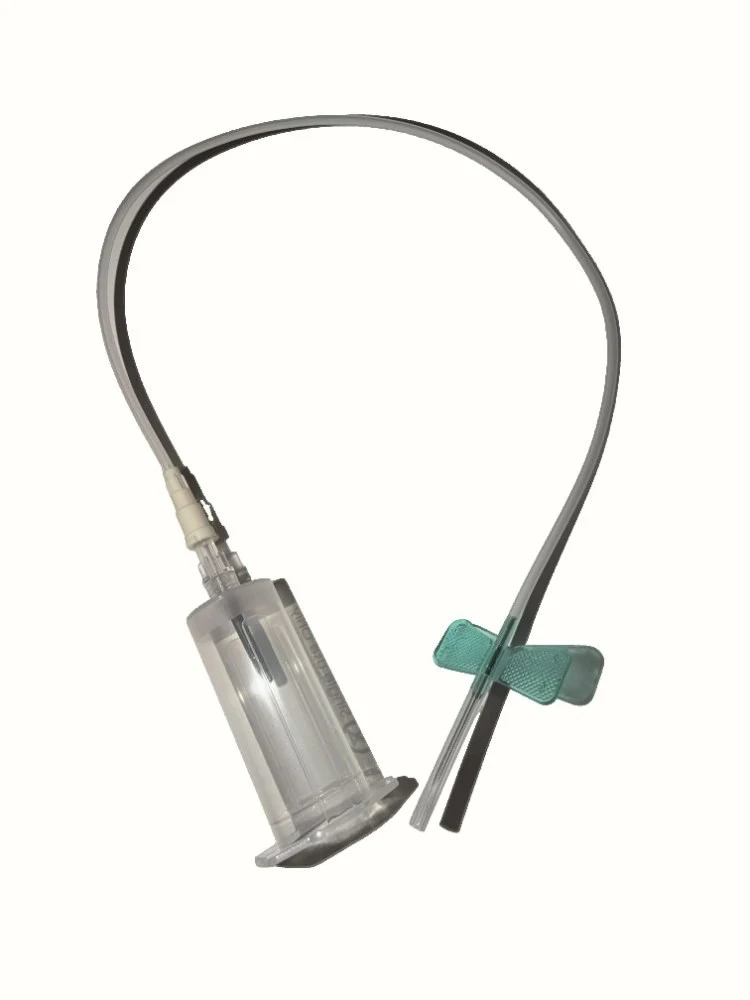 Disposable butterfly needles with holder, EO-sterilised, black