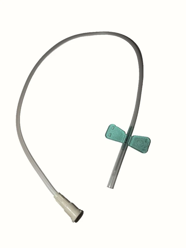 Disposable safety butterfly needles without holder, EO-sterilised, green