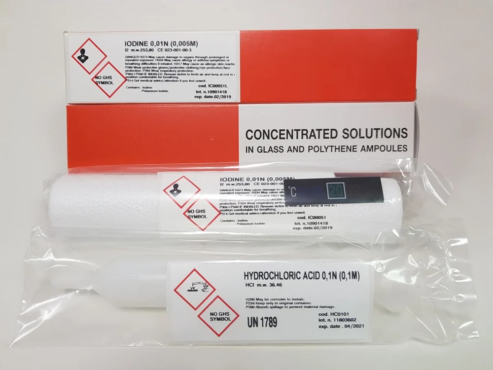 Reagecon Sodium Hydroxide Concentrated Volumetric Solution Ampoule to make 1L of 0.1M (0.1N) Sodium Hydroxide