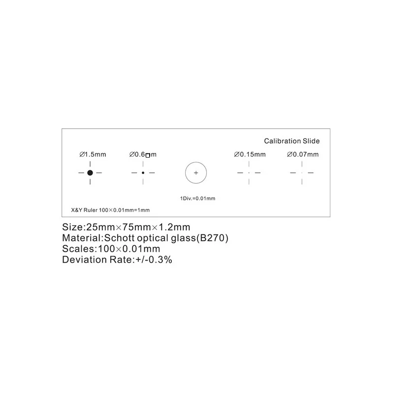 ToupTek Object micrometers Stage micrometer; grid (X&Y) 1mm/100 Div.x0.01mm