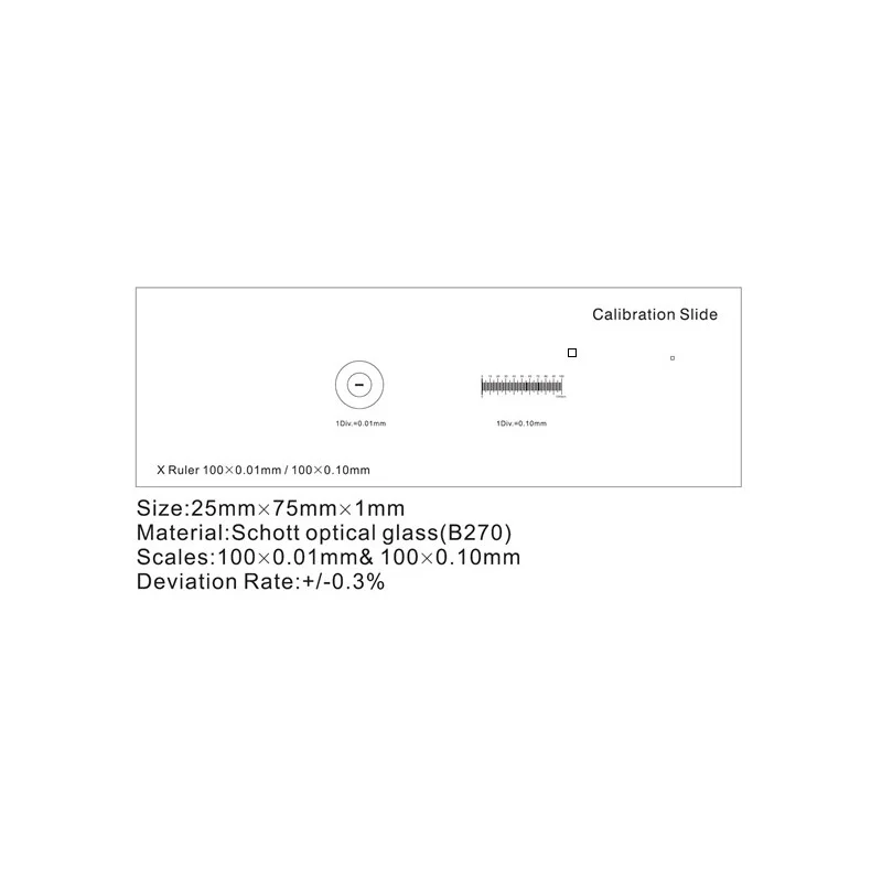 ToupTek Object micrometers Stage micrometer, lines (X) 1mm/100 Div.x0.01mm, 10mm/100 Div.x0.10mm