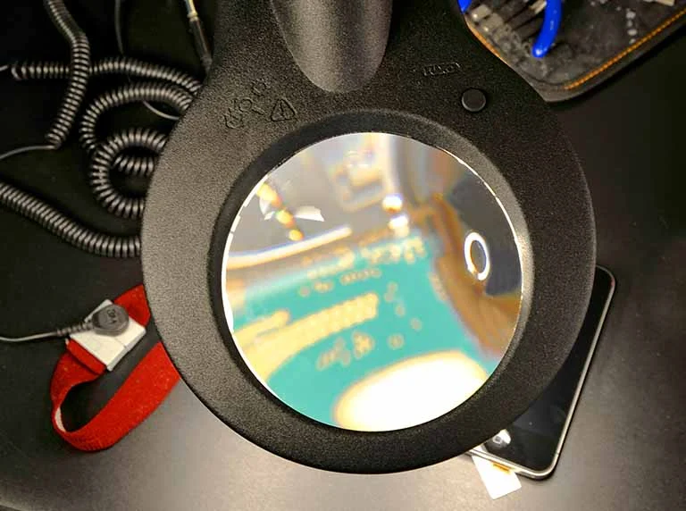 Vision Engineering Magnifying glass VisionLUXO KFM LED ESD, black, 5.0 dioptres