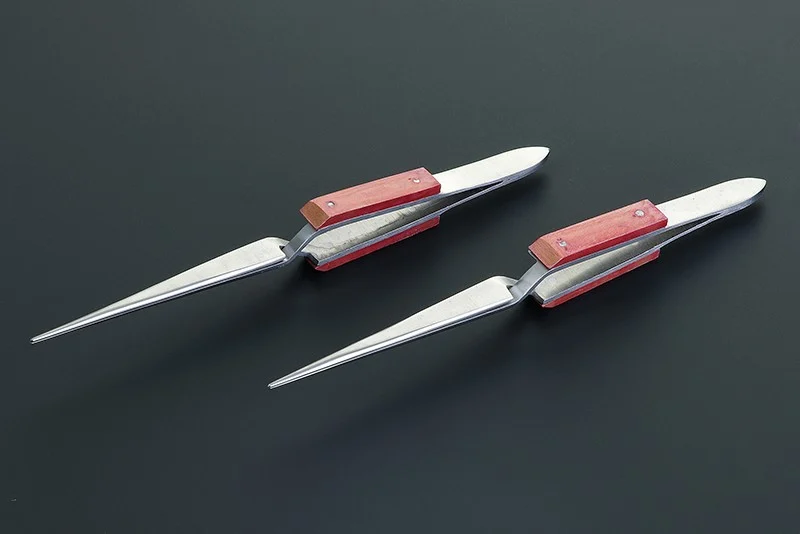 Windaus Reverse tweezers, approx. 160mm long, flat with fibre coating