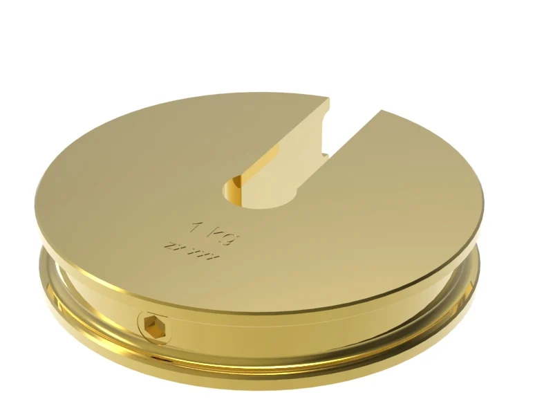 BRASS MASS 1kg WITH A SLOT